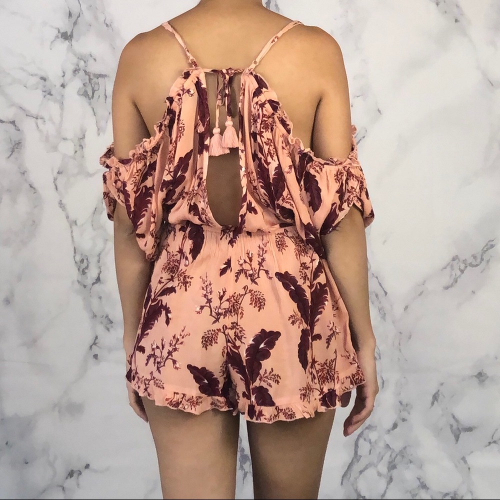 New Topshop Floral Cold Shoulder Romper - Picture 3 of 6